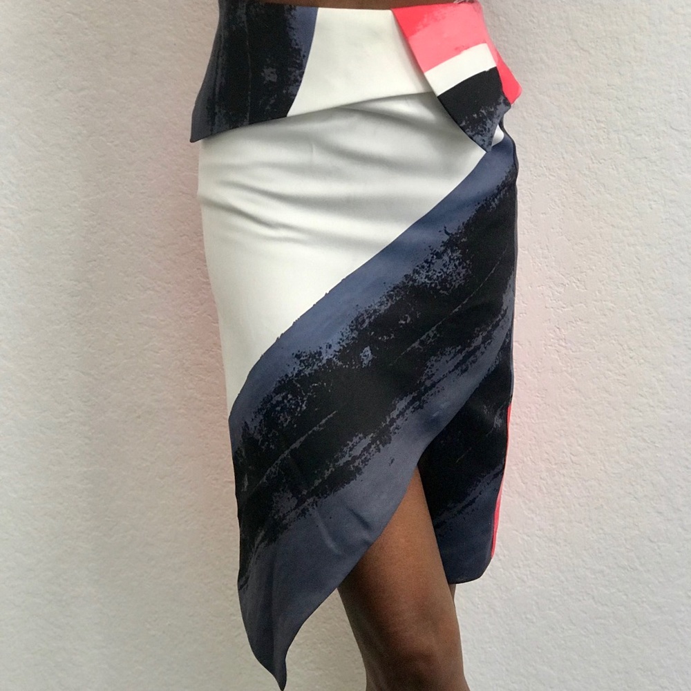 asymmetric colorful skirt